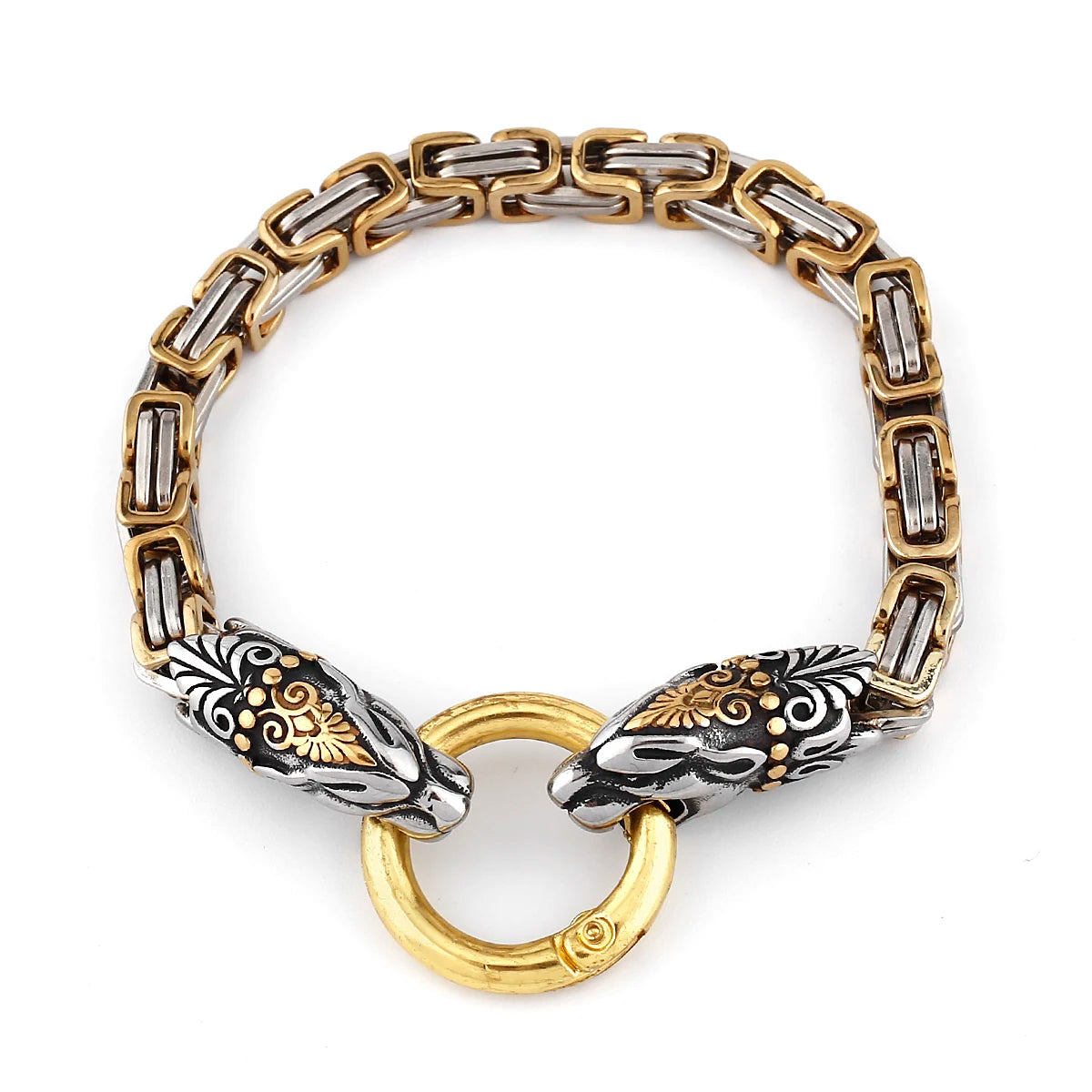 Freya Cat with Runes Steel Bracelet