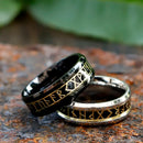 Black Viking 8mm Tungsten Steel Rune Ring