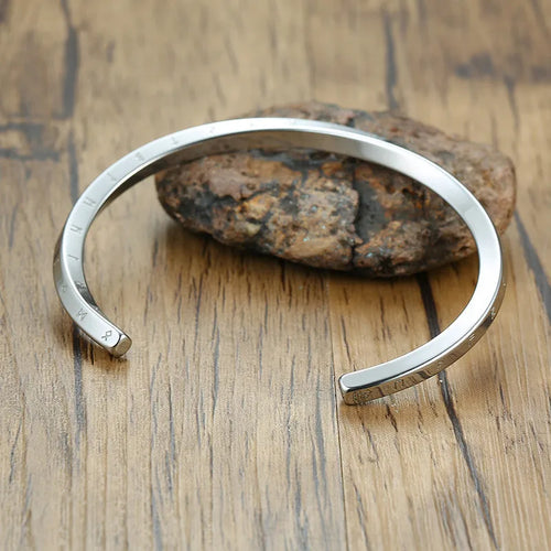 Bracelet runique viking en acier