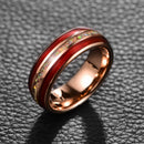 Skald Honor Tungsten Carbide Ring Inlaid With Opal and Red Guitar String