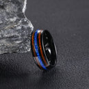 Ginnungagap Fire and Ice Tungsten Carbide Ring with Opal Stone