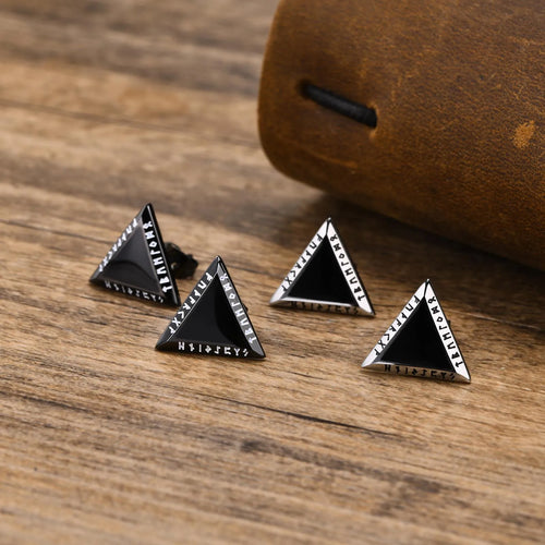 Runes From Urd Stainless Steel Earrings