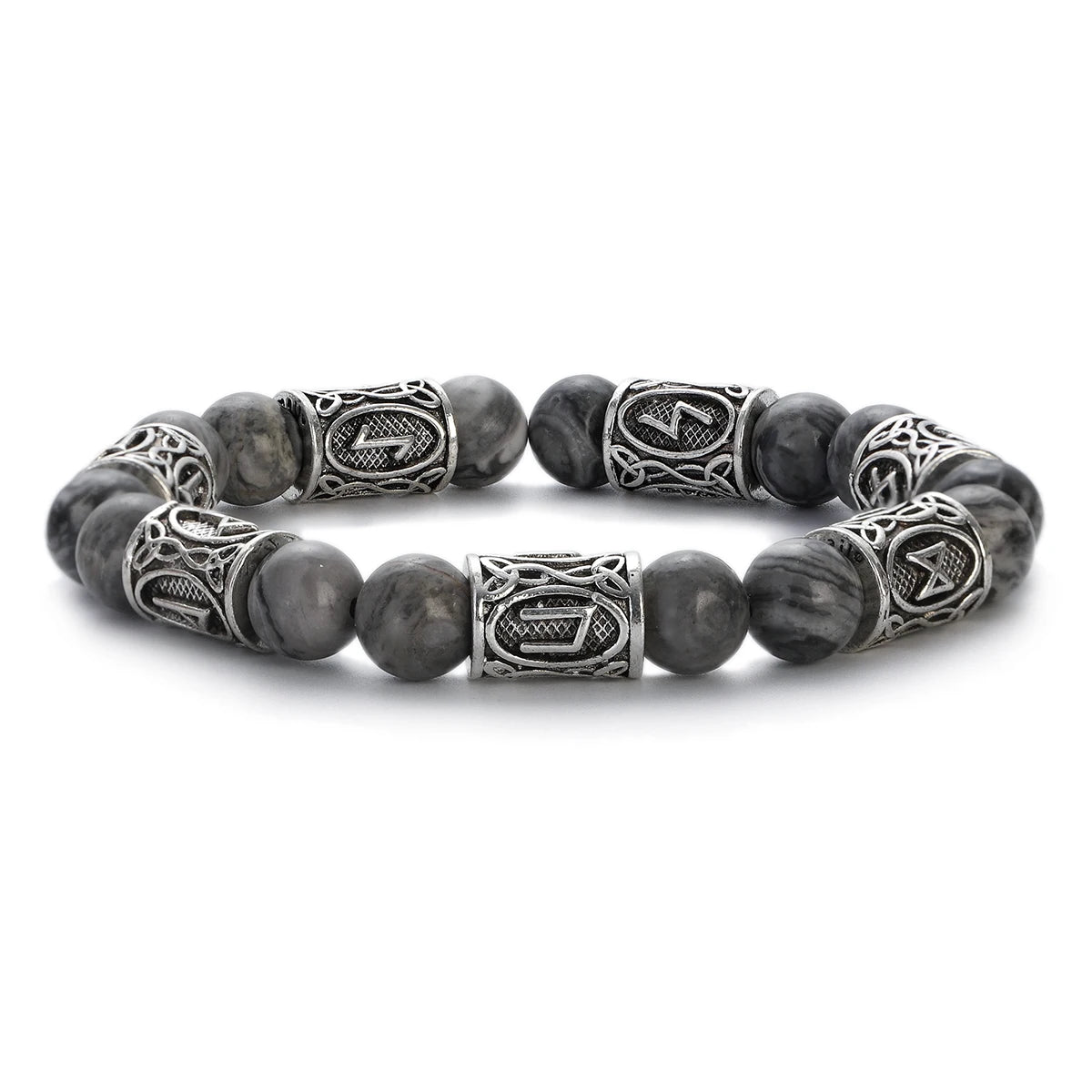 Runes in Lava Stone Bracelet