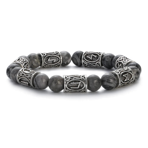 Runes in Lava Stone Bracelet