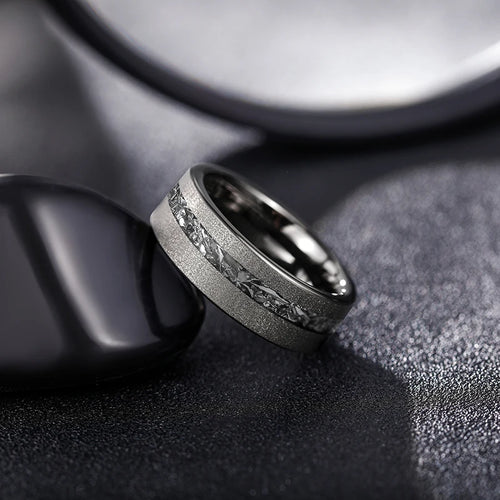 Thor Hammer and Lightning 8mm Tungsten Carbide Ring