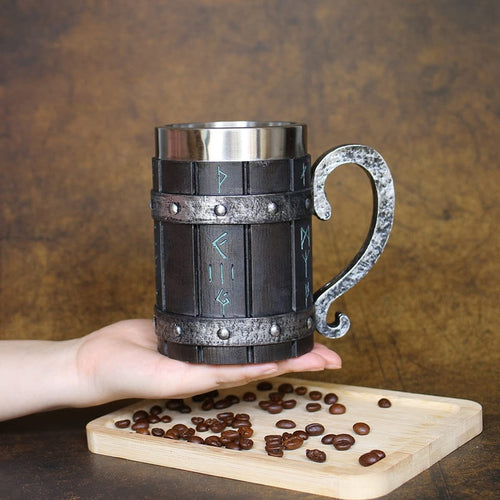 Chope à bière runique viking
