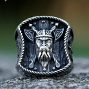 Odin with Axes Stainless Steel Ring