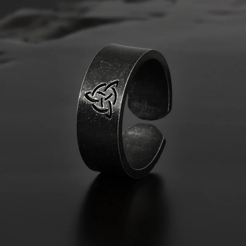 Dark Runes 8mm Adjustable Ring