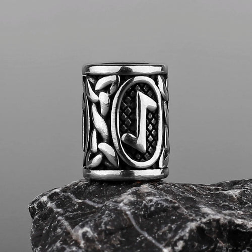 Stainless Steel Runes Beard Rings
