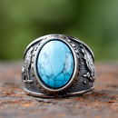 Howling Wolves Rune Ring in Stainless Steel