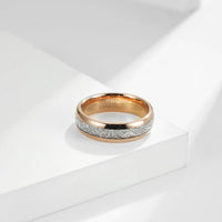 Golden Thor Thunderbolt Tungsten Carbide Ring with Meteorite Inlay