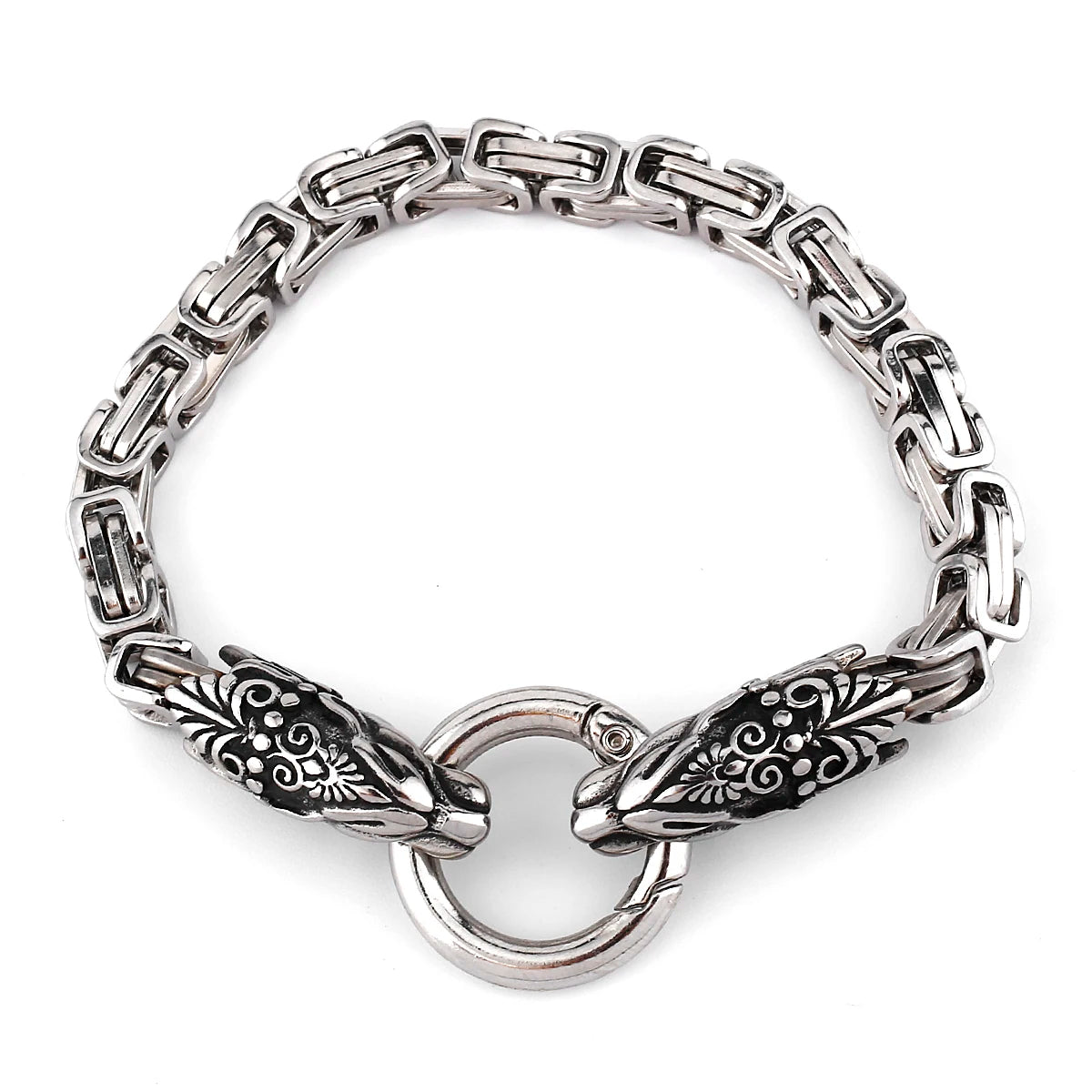 Freya Cat with Runes Steel Bracelet
