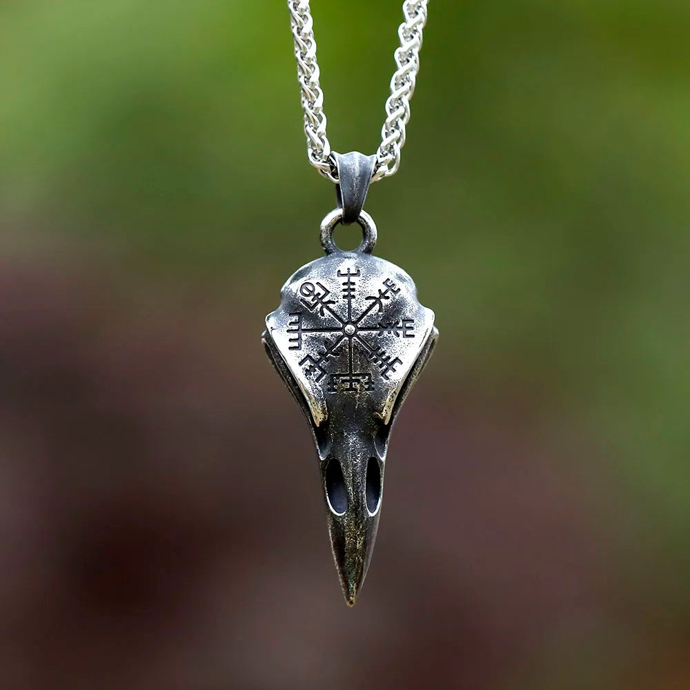 Odin's Raven Skull Stainless Steel Necklace
