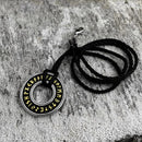 Norse Runes Wheel Stainless Steel Necklace