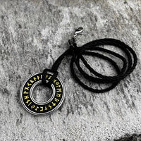 Norse Runes Wheel Stainless Steel Necklace