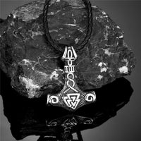 Mjolnir with Valknut Stainless Steel Necklace