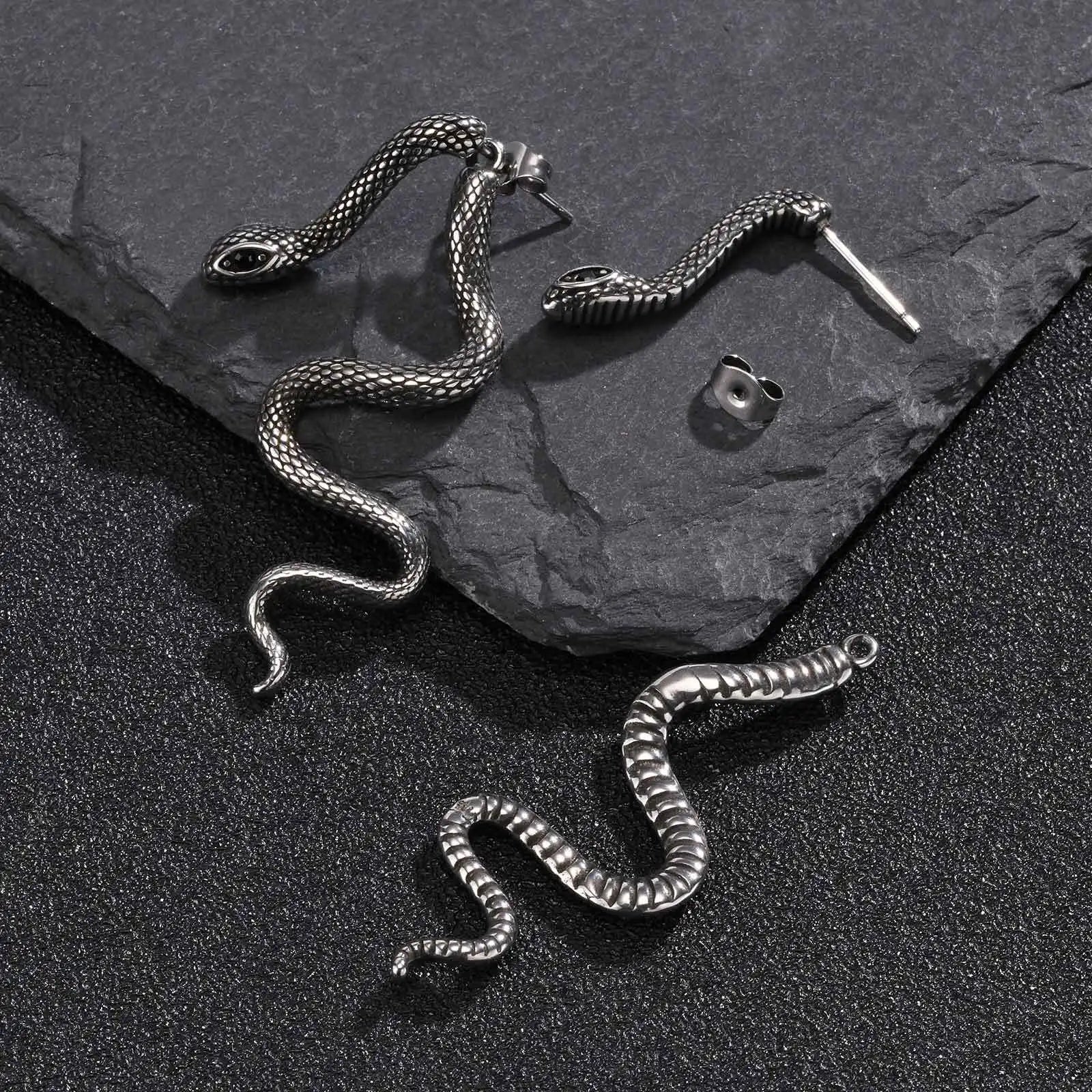 Jormungandr the Midgard Serpent Steel Earrings