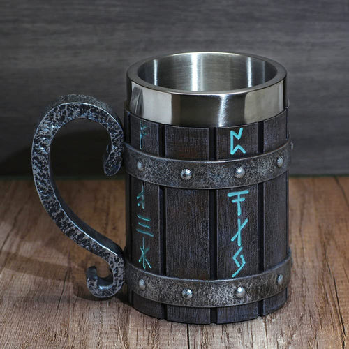 Chope à bière runique viking