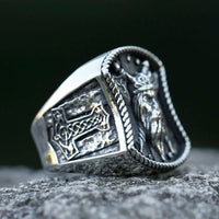 Odin with Axes Stainless Steel Ring