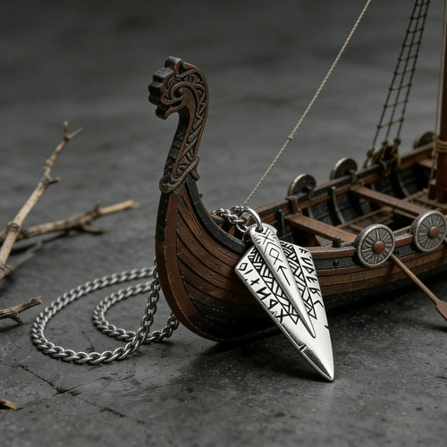 Spear of Odin Gungnir Steel Necklace