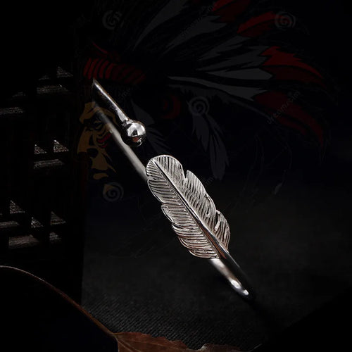 Feathers of Freyja’s Falcon 990 Silver Bracelet
