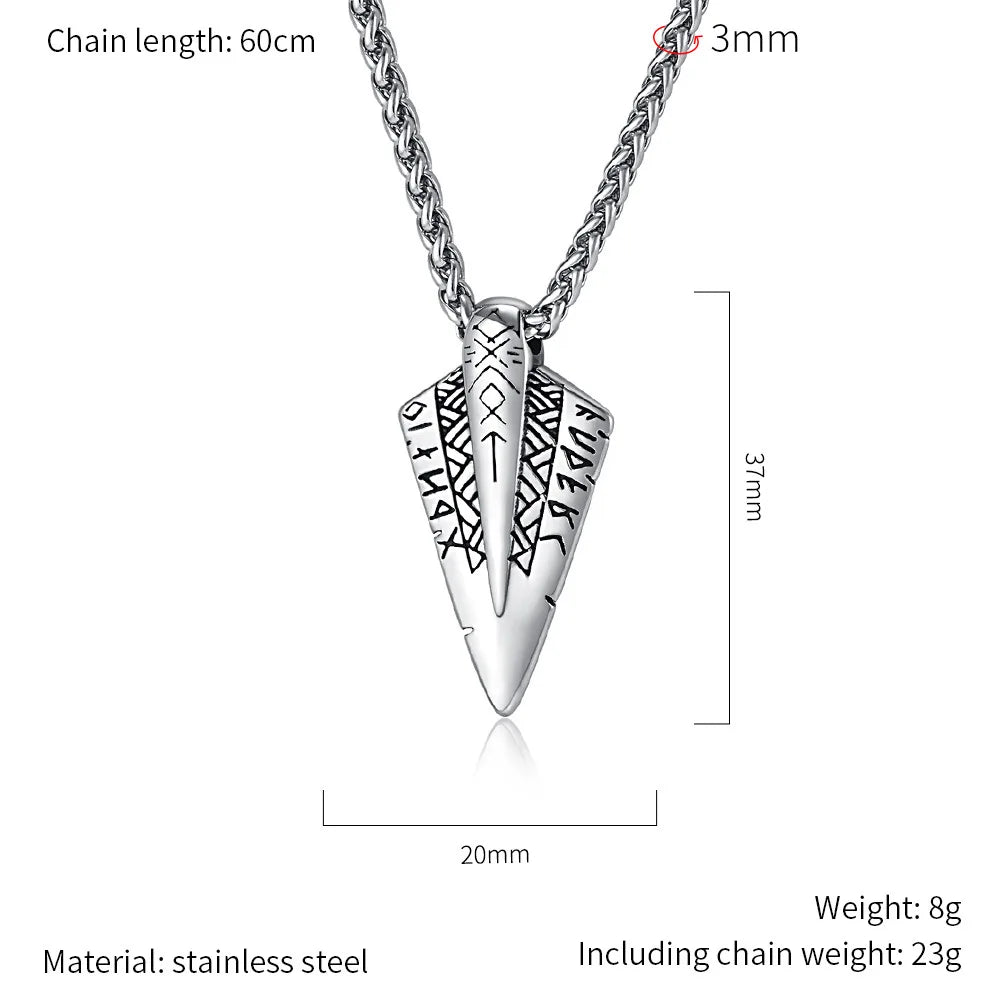 Spear of Odin Gungnir Steel Necklace