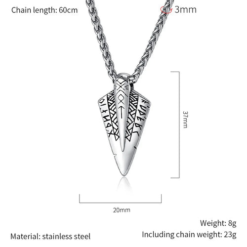 Spear of Odin Gungnir Steel Necklace