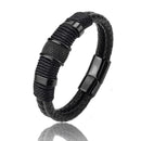 Sailing Longship Handcrafted Leather and Steel Bracelet