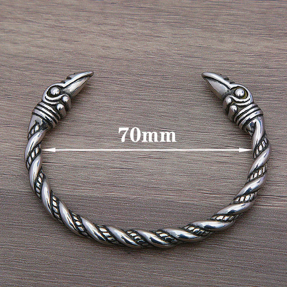 Odin's Ravens Stainless Steel Arm Ring Bracelet