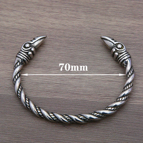 Odin's Ravens Stainless Steel Arm Ring Bracelet