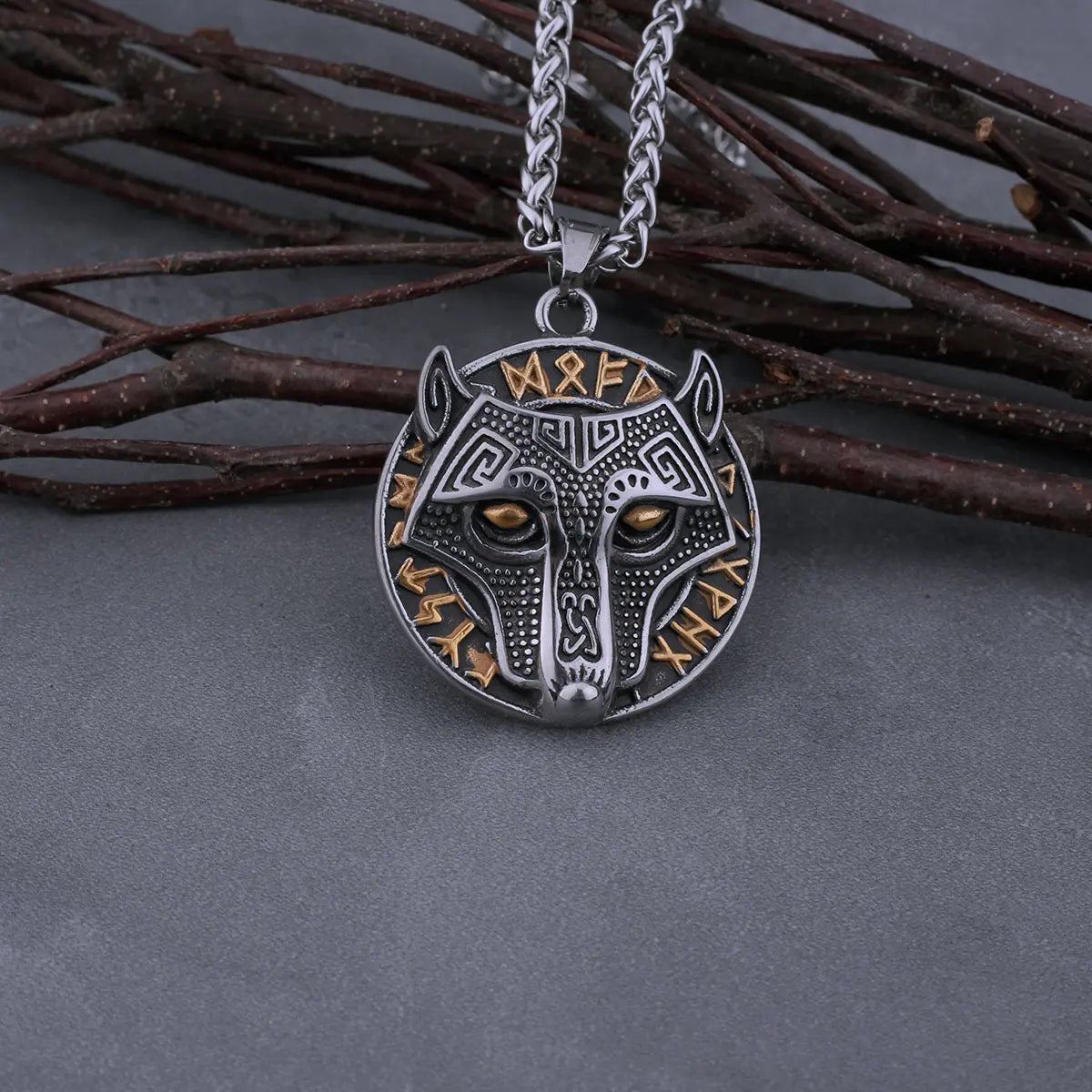 Fenrir Head Stainless Steel Necklace