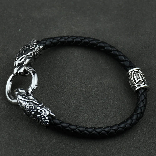 Freya Cat with Runes Steel Bracelet