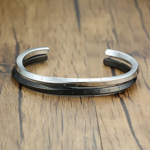 Bracelet runique viking en acier