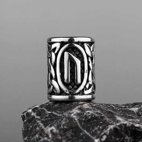 Stainless Steel Runes Beard Rings
