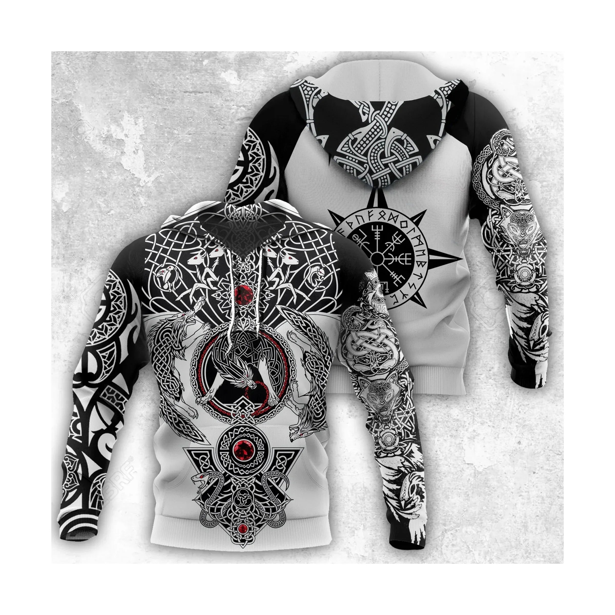 Ravens and Wolves of Odin 3D Printed Hoodie