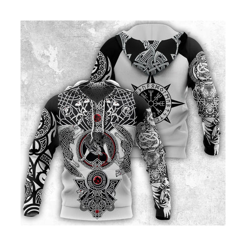 Ravens and Wolves of Odin 3D Printed Hoodie