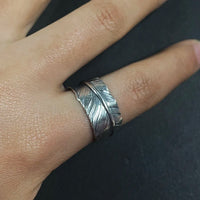 Hugin and Munin Feather 925 Sterling Silver Ring