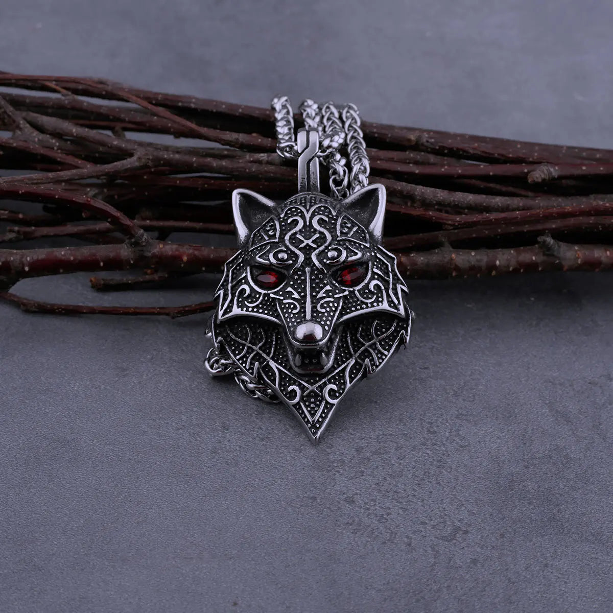 Snarling Fenrir - 316L Stainless Steel Necklace