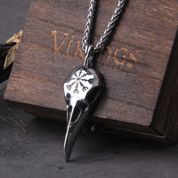 Odin's Raven Skull Stainless Steel Necklace