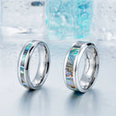 Elivagar River in Ginnungagap Steel and Abalone Shell Ring