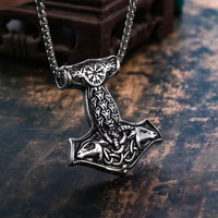 Mjolnir and Thor's Goats Steel Necklace