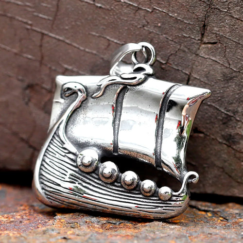 Drakar Viking Warship Stainless Steel Pendant
