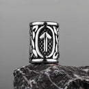 Stainless Steel Runes Beard Rings