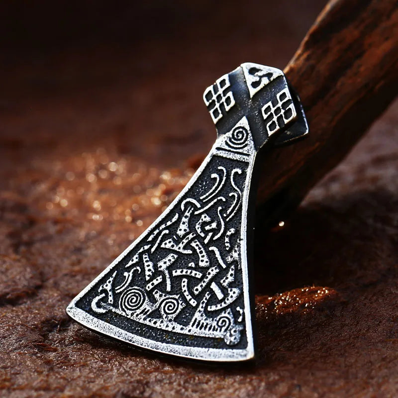 Viking Axe Head Stainless Steel Necklace