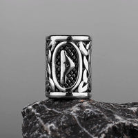 Stainless Steel Runes Beard Rings