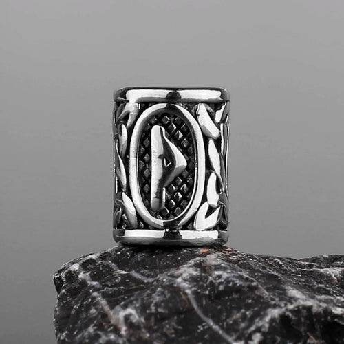 Stainless Steel Runes Beard Rings