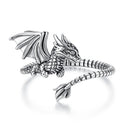 Dragon Fafnir Wing 925 Sterling Silver Adjustable Ring