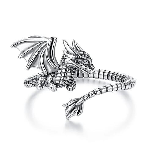 Dragon Fafnir Wing 925 Sterling Silver Adjustable Ring