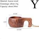 Traditional Norse Wood Carved Mug