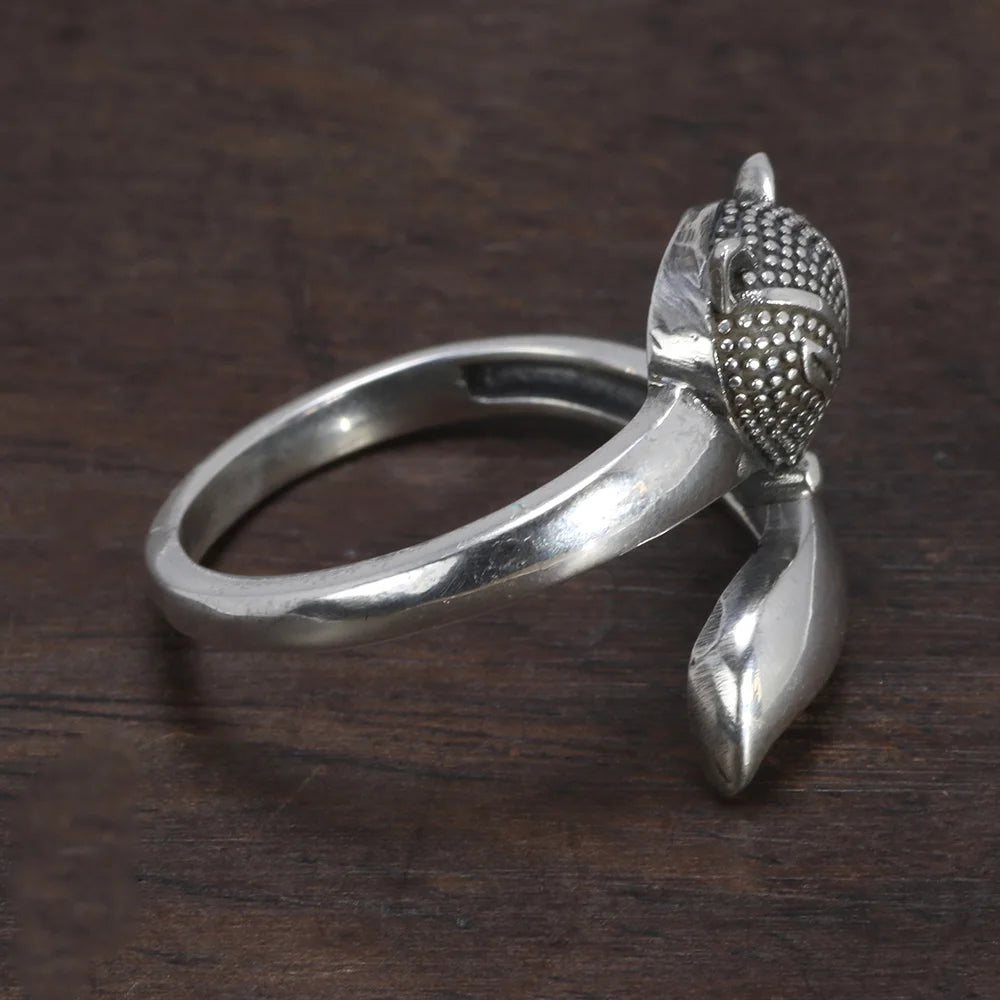Fox Fylgja the Norse Guardian Spirit 925 Sterling Silver Adjustable Ring